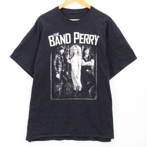 Vintage The Band Perry Shirt Mens Black Casual Short Sleeve World Tour Cotton XL